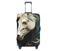 FZQVSLCM Horse Pattern Travel Luggage Cover Elastic Washable Suitcase Protector Anti-scratch Thicken Baggage Covers Fit 18-32 Inch, Black, S