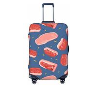 FZQVSLCM Meat slices pattern Travel Luggage Cover Elastic Washable Suitcase Protector Anti-scratch Thicken Baggage Covers Fit 18-32 Inch, Black, S