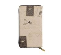 FZQVSLCM Old fashioned mail Leather Wallet for Women Long Coin Purse Ultra Slim Credit Cards Holder Bifold Clutch