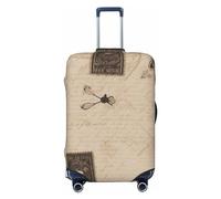 FZQVSLCM Old fashioned mail Travel Luggage Cover Elastic Washable Suitcase Protector Anti-scratch Thicken Baggage Covers Fit 18-32 Inch, Black, S