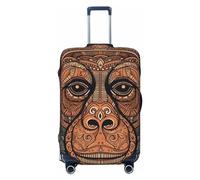 FZQVSLCM Orangutan tribal pattern Travel Luggage Cover Elastic Washable Suitcase Protector Anti-scratch Thicken Baggage Covers Fit 18-32 Inch, Black, S