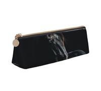 FZQVSLCM Pencil Case Leather Pen Bags Travel Makeup Bag A Dark Horse Toiletry Bag Portable Cosmetic Bags Coin Purse