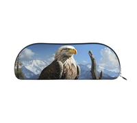 FZQVSLCM Pencil Case Leather Pen Bags Travel Makeup Bag A lone eagle Toiletry Bag Portable Cosmetic Bags Coin Purse, Silver, One Size