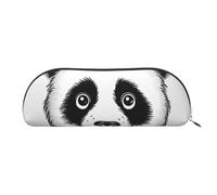 FZQVSLCM Pencil Case Leather Pen Bags Travel Makeup Bag Anime Panda Face Toiletry Bag Portable Cosmetic Bags Coin Purse, Silver, One Size
