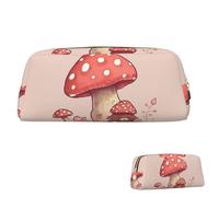 FZQVSLCM Pencil Case Leather Pen Bags Travel Makeup Bag Bear and mushroom Toiletry Bag Portable Cosmetic Bags Coin Purse, Gold, One size