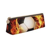 FZQVSLCM Pencil Case Leather Pen Bags Travel Makeup Bag Burning football Toiletry Bag Portable Cosmetic Bags Coin Purse