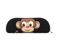 FZQVSLCM Pencil Case Leather Pen Bags Travel Makeup Bag Cartoon brown monkey Toiletry Bag Portable Cosmetic Bags Coin Purse, Silver, One size