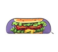 FZQVSLCM Pencil Case Leather Pen Bags Travel Makeup Bag Cartoon Hamburger Toiletry Bag Portable Cosmetic Bags Coin Purse, Gold, One size