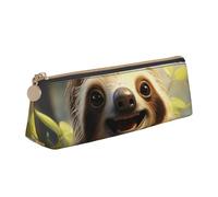 FZQVSLCM Pencil Case Leather Pen Bags Travel Makeup Bag Cartoon sloth Toiletry Bag Portable Cosmetic Bags Coin Purse