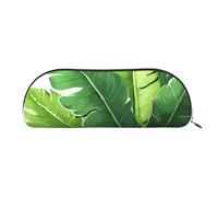 FZQVSLCM Pencil Case Leather Pen Bags Travel Makeup Bag Cute banana leaves Toiletry Bag Portable Cosmetic Bags Coin Purse, Gold, One size