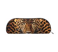 FZQVSLCM Pencil Case Leather Pen Bags Travel Makeup Bag Depict a leopard Toiletry Bag Portable Cosmetic Bags Coin Purse, Silver, One Size