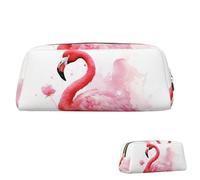 FZQVSLCM Pencil Case Leather Pen Bags Travel Makeup Bag Flamingo Watercolor Toiletry Bag Portable Cosmetic Bags Coin Purse, Gold, One Size