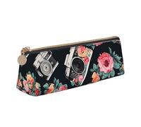 FZQVSLCM Pencil Case Leather Pen Bags Travel Makeup Bag Flower camera Toiletry Bag Portable Cosmetic Bags Coin Purse
