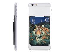 FZQVSLCM Phone Wallet Stick on,Phone Card Holder for Back of Phone Case,Leather Cellphone Cases Butterfly and tiger Credit Card Sleeve Credit Card Holder for Cell Phone,ID Cards Pouch