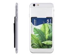 FZQVSLCM Phone Wallet Stick on,Phone Card Holder for Back of Phone Case,Leather Cellphone Cases Cute banana leaves Credit Card Sleeve Credit Card Holder for Cell Phone,ID Cards Pouch