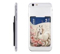 FZQVSLCM Phone Wallet Stick on,Phone Card Holder for Back of Phone Case,Leather Cellphone Cases Horse Image Credit Card Sleeve Credit Card Holder for Cell Phone,ID Cards Pouch