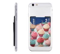 FZQVSLCM Phone Wallet Stick on,Phone Card Holder for Back of Phone Case,Leather Cellphone Cases Lollipop Cupcake Donut Credit Card Sleeve Credit Card Holder for Cell Phone,ID Cards Pouch