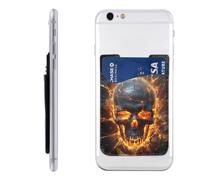 FZQVSLCM Phone Wallet Stick on,Phone Card Holder for Back of Phone Case,Leather Cellphone Cases Shattering of skull Credit Card Sleeve Credit Card Holder for Cell Phone,ID Cards Pouch