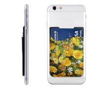 FZQVSLCM Phone Wallet Stick on,Phone Card Holder for Back of Phone Case,Leather Cellphone Cases Yellow butterfly and yellow daisies Credit Card Sleeve Credit Card Holder for Cell Phone,ID Cards Pouch
