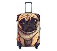 FZQVSLCM Pug cartoon Travel Luggage Cover Elastic Washable Suitcase Protector Anti-scratch Thicken Baggage Covers Fit 18-32 Inch, Black, L