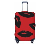 FZQVSLCM Red and black lips Travel Luggage Cover Elastic Washable Suitcase Protector Anti-scratch Thicken Baggage Covers Fit 18-32 Inch, Black, XL