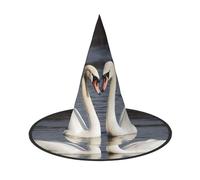 FZQVSLCM Romantic White Swan Witch Hat Oversized Halloween Witches Hats for Women Men Costume Cosplay Party Accessory 1