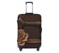 FZQVSLCM Rose and Sewing Machine Travel Luggage Cover Elastic Washable Suitcase Protector Anti-scratch Thicken Baggage Covers Fit 18-32 Inch, Black, L