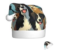 FZQVSLCM Santa Hat A large group of dogs Christmas Hat with Plush Brim Santa Claus Hats Thicken Xmas Hats Party Headwear
