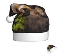 FZQVSLCM Santa Hat A little Yorkshire terrier Christmas Hat with Plush Brim Santa Claus Hats Thicken Xmas Hats Party Headwear