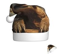 FZQVSLCM Santa Hat Cartoon sloth Christmas Hat with Plush Brim Santa Claus Hats Thicken Xmas Hats Party Headwear