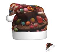 FZQVSLCM Santa Hat Colour Candy Christmas Hat with Plush Brim Santa Claus Hats Thicken Xmas Hats Party Headwear
