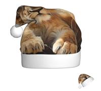 FZQVSLCM Santa Hat Cute little animal lion Christmas Hat with Plush Brim Santa Claus Hats Thicken Xmas Hats Party Headwear