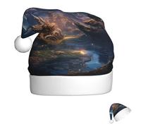 FZQVSLCM Santa Hat Fantasy Town Christmas Hat with Plush Brim Santa Claus Hats Thicken Xmas Hats Party Headwear