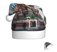 FZQVSLCM Santa Hat St Basil Cathedral Red In Moscow Christmas Hat with Plush Brim Santa Claus Hats Thicken Xmas Hats Party Headwear