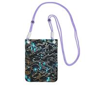 FZQVSLCM Small Crossbody Bags for Women Cell Phone Purse Waterproof Phone Bag Coding pattern Wallet Purses Fanny Pack, Purple, One Size