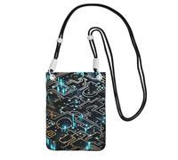 FZQVSLCM Small Crossbody Bags for Women Cell Phone Purse Waterproof Phone Bag Coding pattern Wallet Purses Fanny Pack, Black, One Size