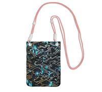 FZQVSLCM Small Crossbody Bags for Women Cell Phone Purse Waterproof Phone Bag Coding pattern Wallet Purses Fanny Pack, Pink, One Size
