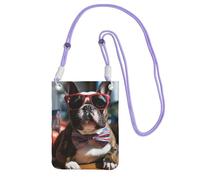 FZQVSLCM Small Crossbody Bags for Women Cell Phone Purse Waterproof Phone Bag French Bulldog Wearing Sunglasses Wallet Purses Fanny Pack