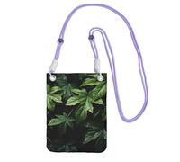 FZQVSLCM Small Crossbody Bags for Women Cell Phone Purse Waterproof Phone Bag Green Leaves Pattern Wallet Purses Fanny Pack