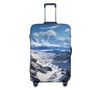 FZQVSLCM Spectacular snowy mountains Travel Luggage Cover Elastic Washable Suitcase Protector Anti-scratch Thicken Baggage Covers Fit 18-32 Inch, Black, L