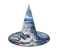 FZQVSLCM Spectacular snowy mountains Witch Hat Oversized Halloween Witches Hats for Women Men Costume Cosplay Party Accessory 3 PCS