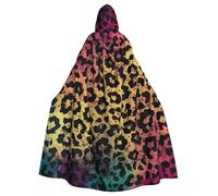 FZQVSLCM Star Leopard Print Hooded Cloak for Women Men Halloween Hooded Robe Renaissance Hoodies Cape Cosplay Costumes Black