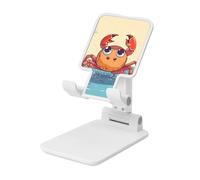 FZQVSLCM Summer Cartoon Crab Cell Phone Stand for Desk Angle Height Adjustable Cell Phone Holder Folding Desktop Phone Stand Portable Cellphone Cradle Desktop Dock Compatible with All Phones