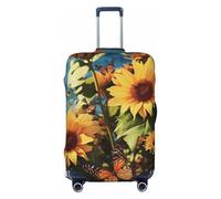 FZQVSLCM Sunflowers and butterflies Travel Luggage Cover Elastic Washable Suitcase Protector Anti-scratch Thicken Baggage Covers Fit 18-32 Inch, Black, M