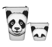 FZQVSLCM Telescopic Pencil Case Anime Panda Face Standing Pen Holder Pop Up Pencil Pouch Cute Stand up Cosmetics Bag Travel Makeup Bag Portable Toiletry Bag for Women Men Office Supplies