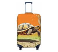 FZQVSLCM Tortoise Turtle Jumping Travel Luggage Cover Elastic Washable Suitcase Protector Anti-scratch Thicken Baggage Covers Fit 18-32 Inch, Black, L