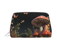 FZQVSLCM Travel Makeup Bag,Waterproof Makeup Bag for Purse, Leather Toiletry Bag for Women Cosmetic Bag Organizer Fairy tale style mushrooms Makeup Pouch with Zipper Make Up Bags for Travelling