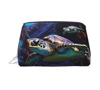 FZQVSLCM Travel Makeup Bag,Waterproof Makeup Bag for Purse, Leather Toiletry Bag for Women Cosmetic Bag Organizer A colorful tropical sea turtle Makeup Pouch with Zipper Make Up Bags for Travelling