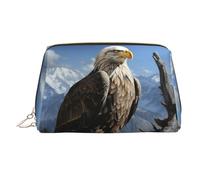 FZQVSLCM Travel Makeup Bag,Waterproof Makeup Bag for Purse, Leather Toiletry Bag for Women Cosmetic Bag Organizer A lone eagle Makeup Pouch with Zipper Make Up Bags for Travelling, Gold, One Size