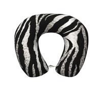 FZQVSLCM Travel Neck Pillow Comfortable Memory Foam Airplane Pillow Neck and Head Support Black and White Zebra Print U Shape Neck Pillows for Sleeping Portable Travel Pillow for Plane Car Home